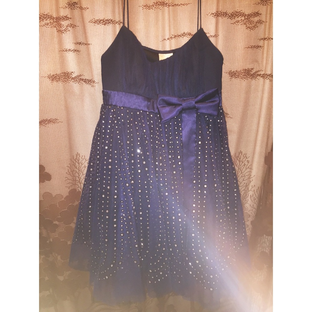 Blue dress with silver glitter